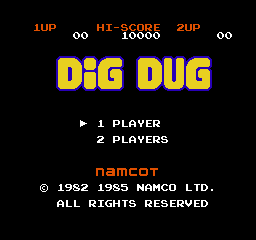 Dig Dug title screen for Famicom